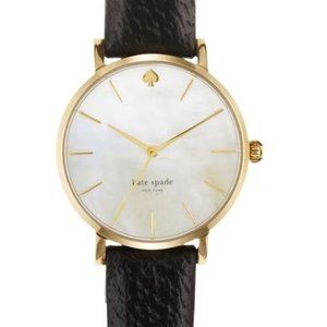 Kate Spade Mother of Pearl Black Leather Watch